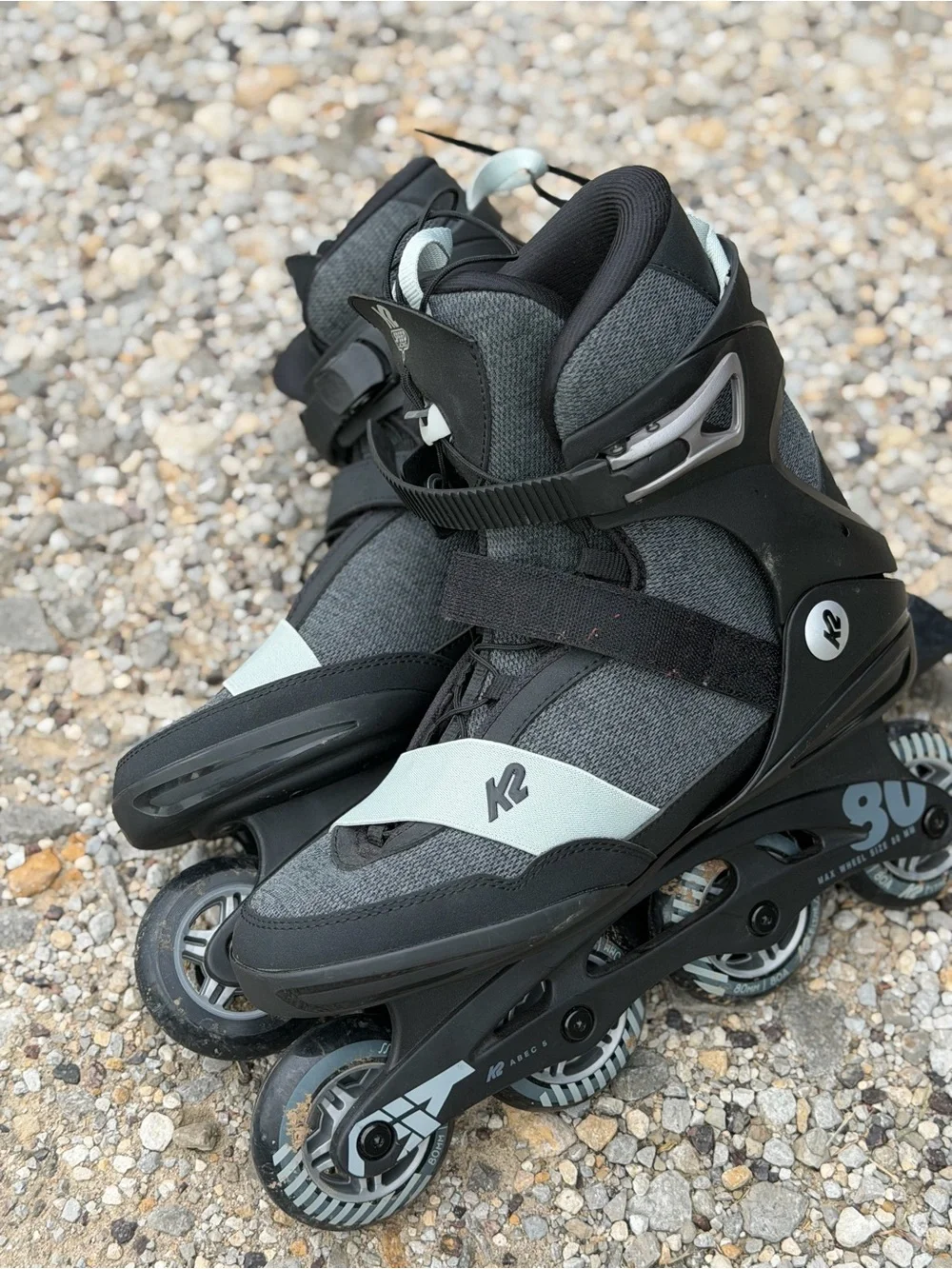 K2 F.I.T. 80 Pro Inline Skates Men's Black Gray Rollerblades Size 10. Great!